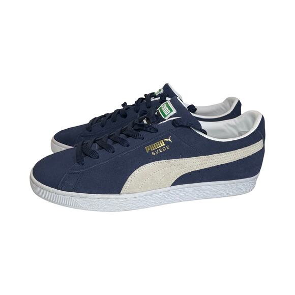 Puma Suede Classic XXI Navy Blue White Sneakers Men’s 12 374915-04 - Picture 1 of 9